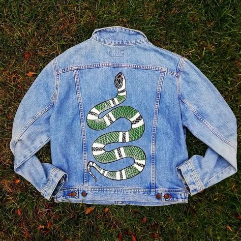 gucci blue jean jacket|gucci jean jacket with snake.